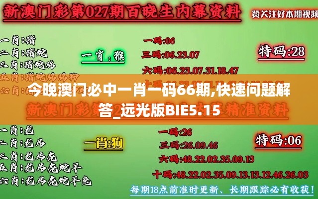 今晚澳门必中一肖一码66期,快速问题解答_远光版BIE5.15