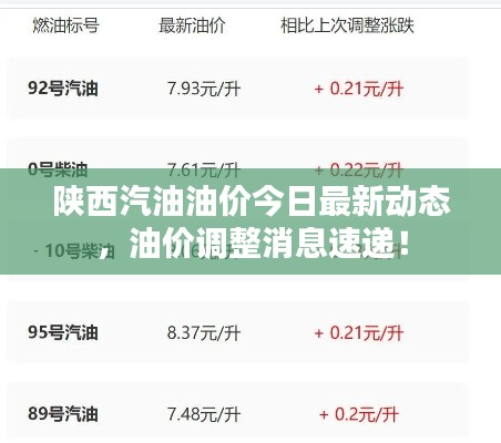 陕西汽油油价今日最新动态，油价调整消息速递！