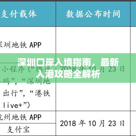 深圳口岸入境指南，最新入港攻略全解析