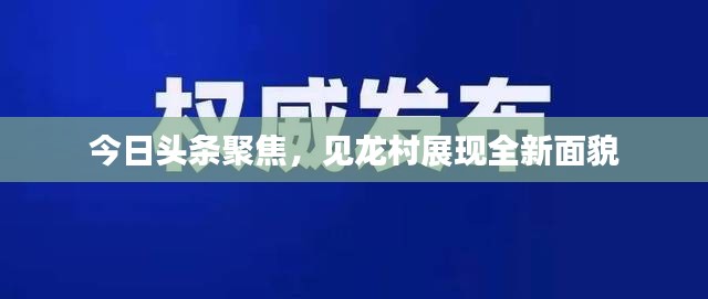 今日头条聚焦，见龙村展现全新面貌