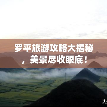 罗平旅游攻略大揭秘，美景尽收眼底！