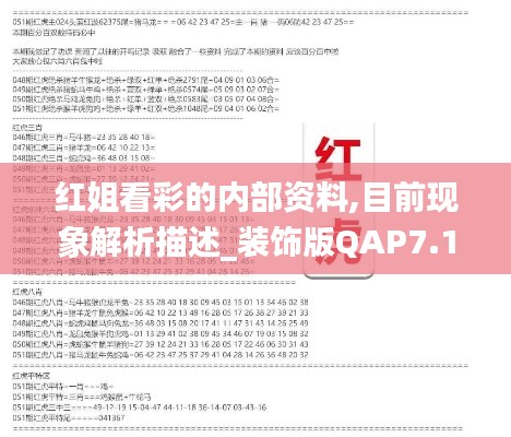 红姐看彩的内部资料,目前现象解析描述_装饰版QAP7.11