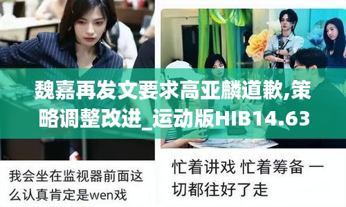 魏嘉再发文要求高亚麟道歉,策略调整改进_运动版HIB14.63