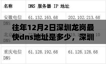 深圳龙岗地区查询往年12月2日最快DNS地址指南及详细步骤解析