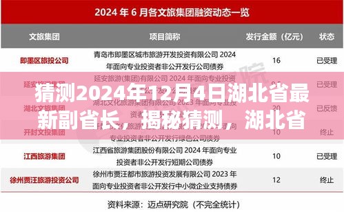 揭秘湖北省未来副省长候选人预测，展望2024年湖北省副省长换届候选人名单猜测 12月4日揭晓！