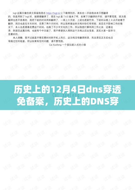 历史上的DNS穿透技术演变与免备案策略深度解析，回顾12月4日的dns穿透免备案历程