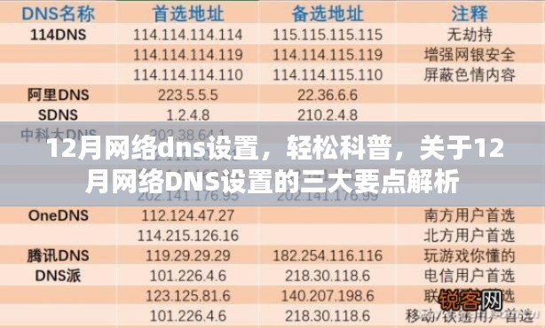 12月网络DNS设置三大要点解析，轻松科普指南