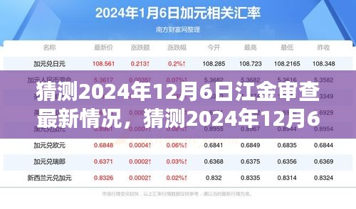 深度分析与预测，江金审查最新情况展望——2024年12月6日最新进展猜测