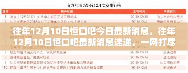 往年12月10日恒口吧热点资讯速递，一网打尽当地最新消息