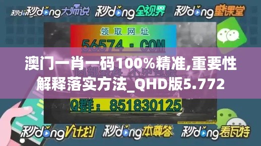 澳门一肖一码100%精准,重要性解释落实方法_QHD版5.772