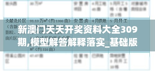 新澳门天天开奖资料大全309期,模型解答解释落实_基础版8.237