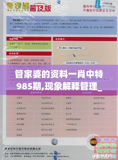 管家婆的资料一肖中特985期,现象解释管理_W4.157