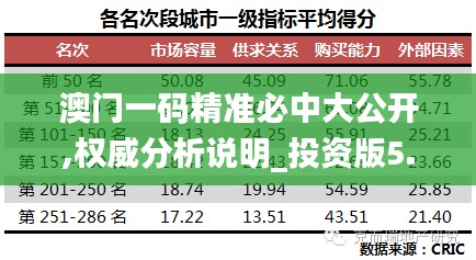 澳门一码精准必中大公开,权威分析说明_投资版5.266