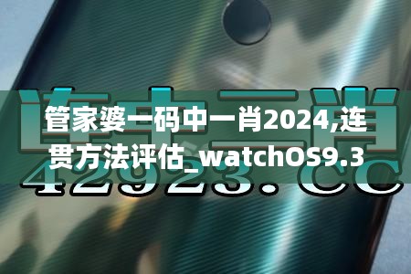 管家婆一码中一肖2024,连贯方法评估_watchOS9.321