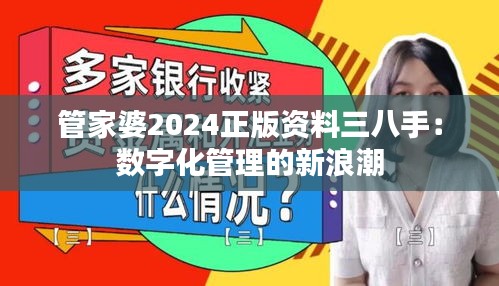 管家婆2024正版资料三八手：数字化管理的新浪潮