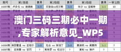 澳门三码三期必中一期,专家解析意见_WP5.160