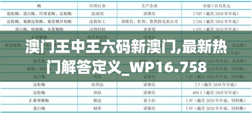 澳门王中王六码新澳门,最新热门解答定义_WP16.758