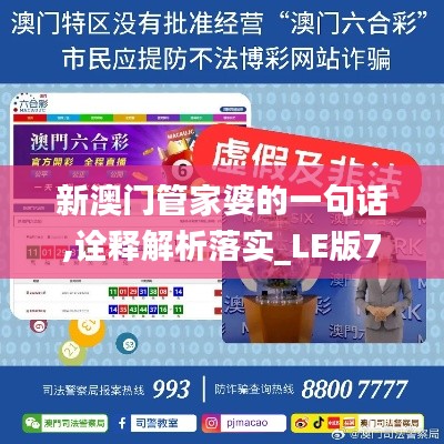 新澳门管家婆的一句话,诠释解析落实_LE版7.581