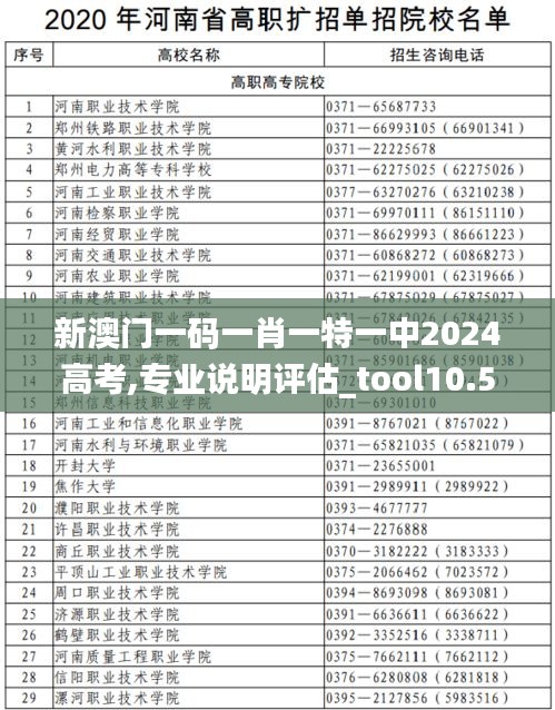 新澳门一码一肖一特一中2024高考,专业说明评估_tool10.582