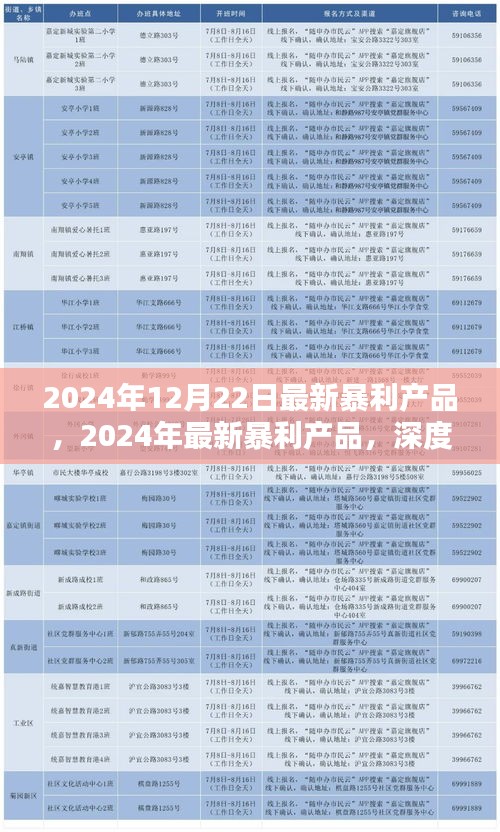 2024年最新暴利产品深度解析与观点碰撞，行业趋势与市场机遇