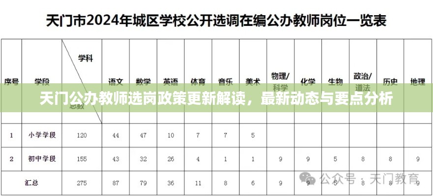 天门公办教师选岗政策更新解读，最新动态与要点分析