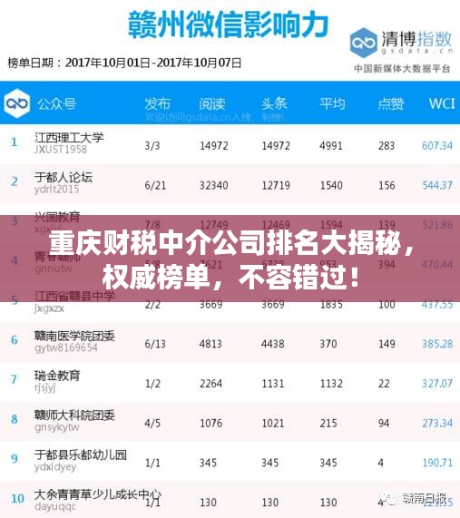 重庆财税中介公司排名大揭秘，权威榜单，不容错过！