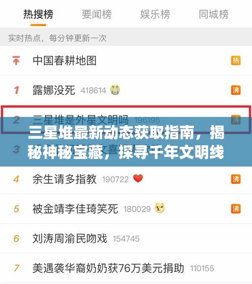 三星堆最新动态获取指南，揭秘神秘宝藏，探寻千年文明线索