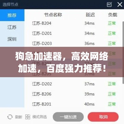 狗急加速器，高效网络加速，百度强力推荐！