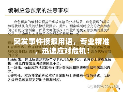 突发事件接报用语，专业精准，迅速应对危机！