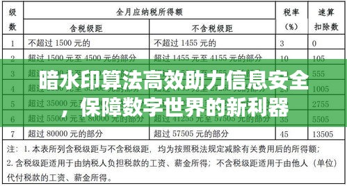 暗水印算法高效助力信息安全，保障数字世界的新利器