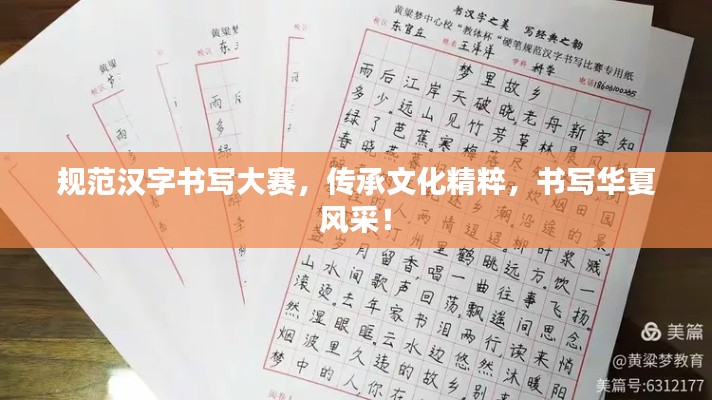 规范汉字书写大赛，传承文化精粹，书写华夏风采！